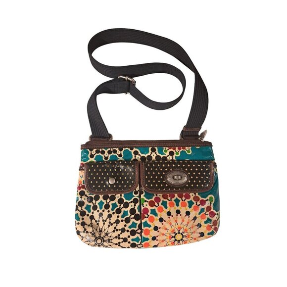 FOSSIL Key-Per Crossbody Bag ZB5320 Multicolor Adjustable Strap Pockets - Picture 1 of 8